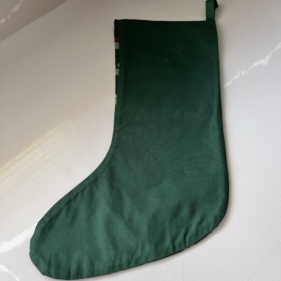 Linda Picken Christmas Holiday Stocking Dog Boxer in Santa Hat 12x20” Vintage - Picture 2 of 5